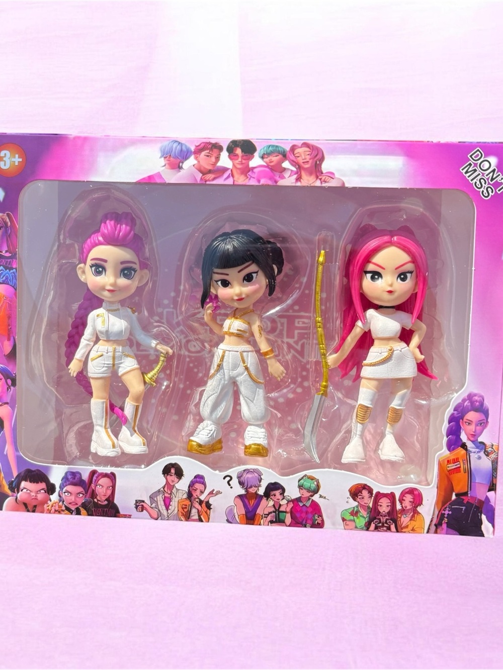 3-Piece Mini Pink & White Fashion Kpop Demon Hunters Set